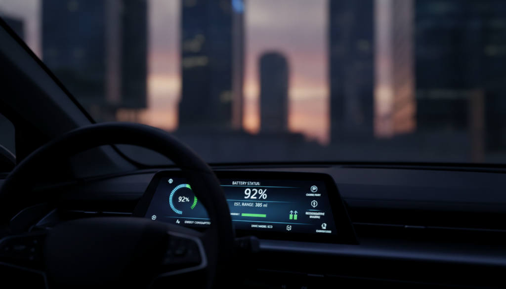 Akkustand und Restreichweite im Elektroauto