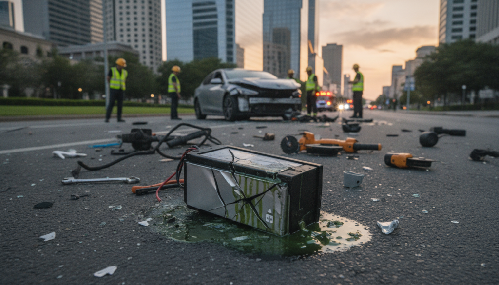 Batterie beschädigt nach Unfall