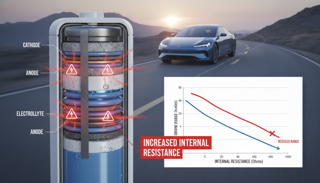 Batterie und Reichweite bei erhöhtem Innenwiderstand