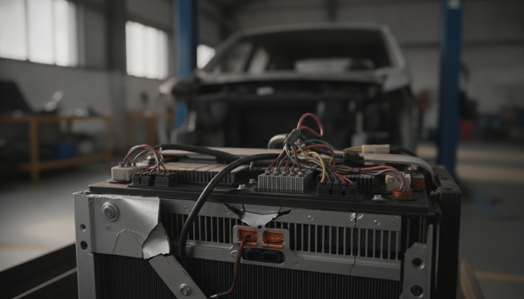 Batteriegehäuse beschädigt Elektroauto