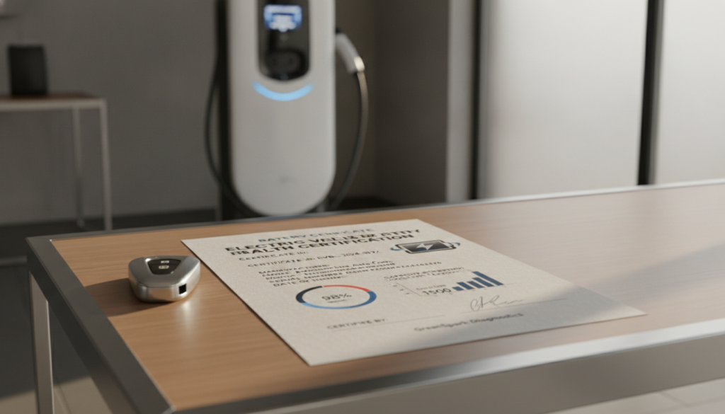 Batteriezertifikat und Zustand der Batterie
