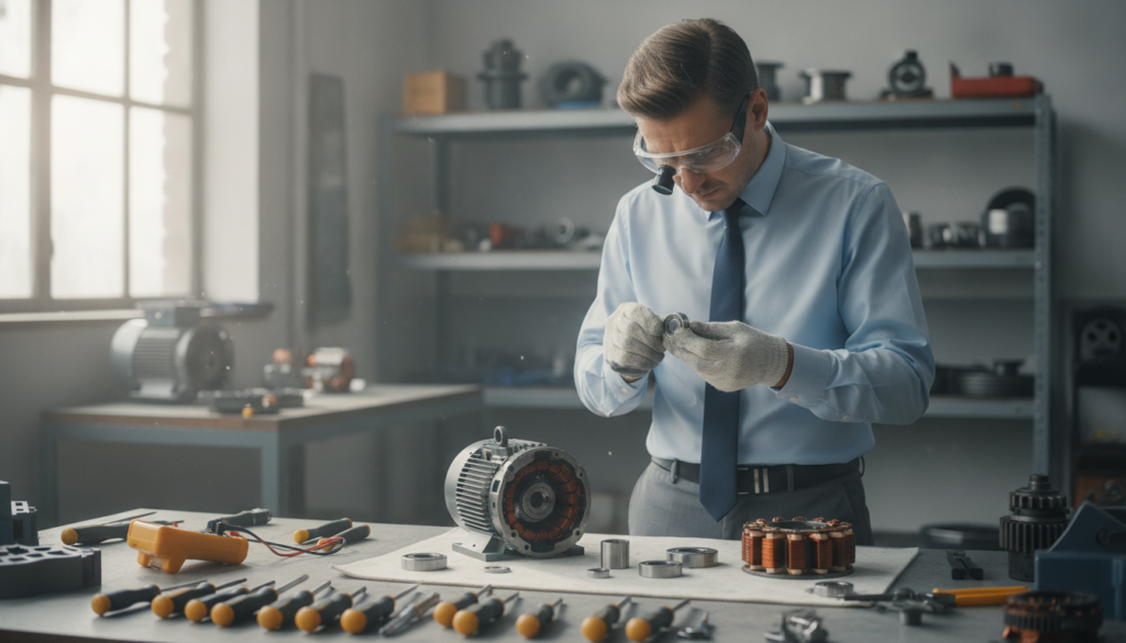 Fachgerechte Reparatur am Elektromotor