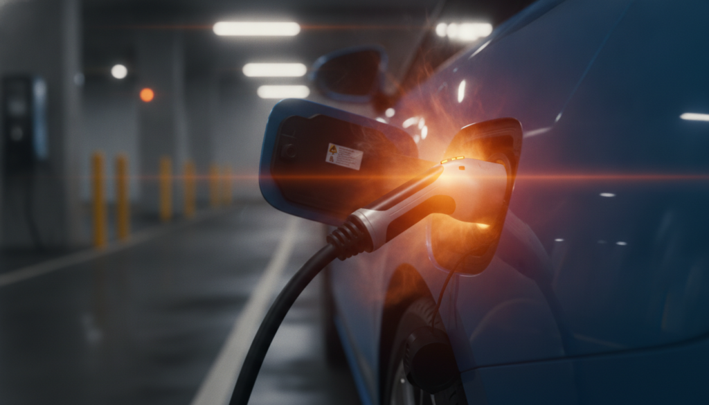 Ladestecker wird heiß Elektroauto