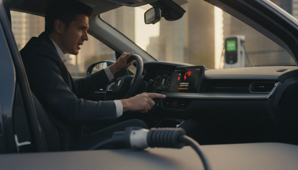 Neustart und Ladeversuch beim Elektroauto