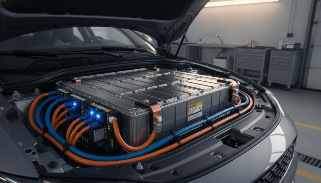 Pyrosicherung Elektroauto ausgelöst