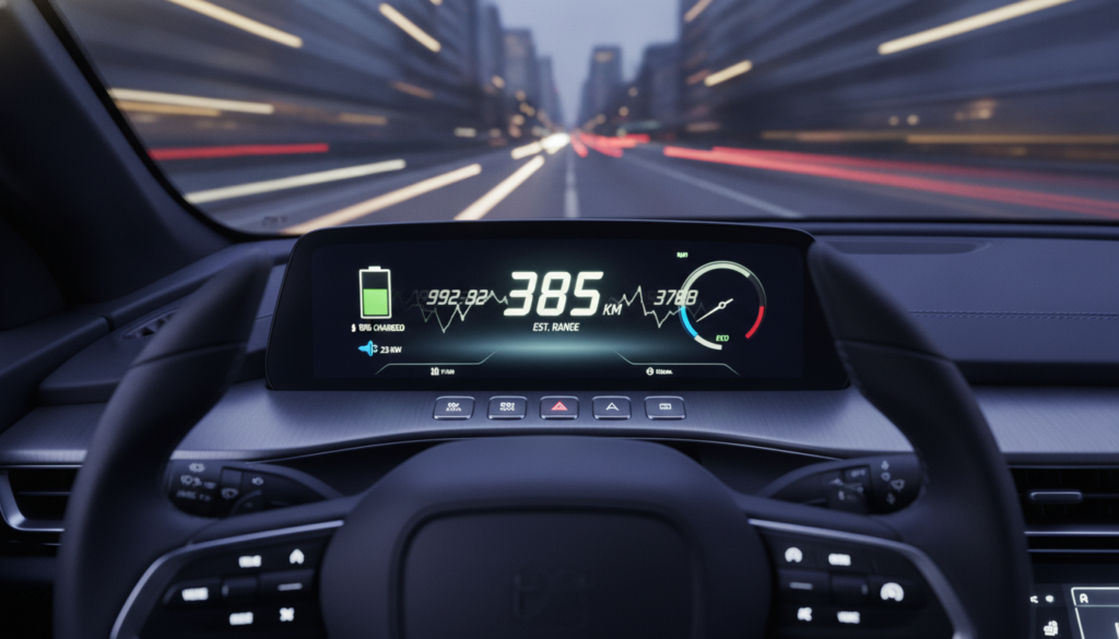 Reichweitenanzeige springt Elektroauto