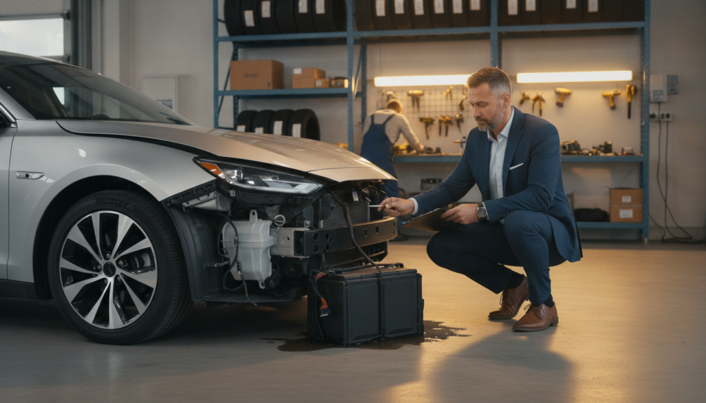 Sicherer Verkauf eines beschädigten Elektroautos
