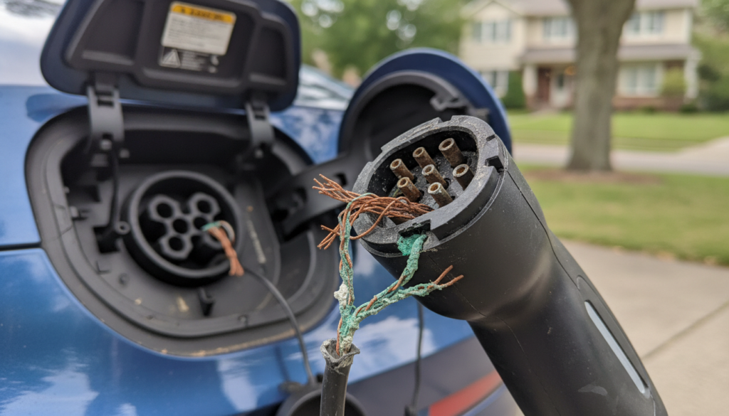 Symptome an Ladebuchse und Ladekabel