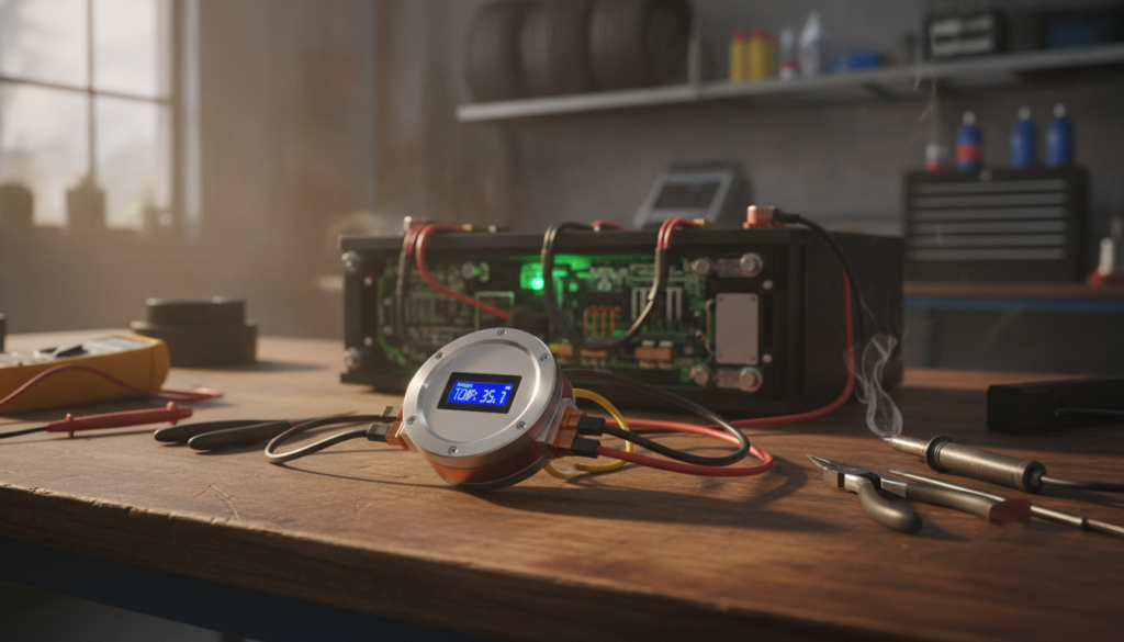 Temperatursensor der Batterie im Elektroauto