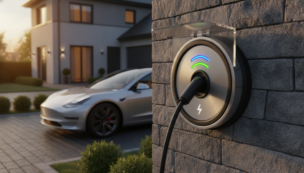 Verstärkte Außensteckdose für Elektroautos
