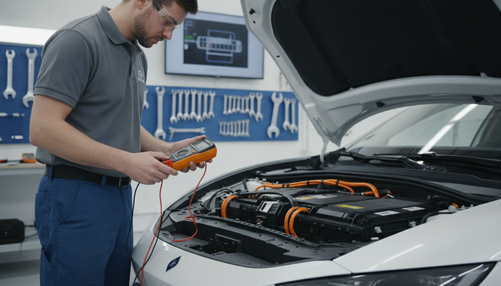 sichere Prüfung des Temperatursensors im Elektroauto
